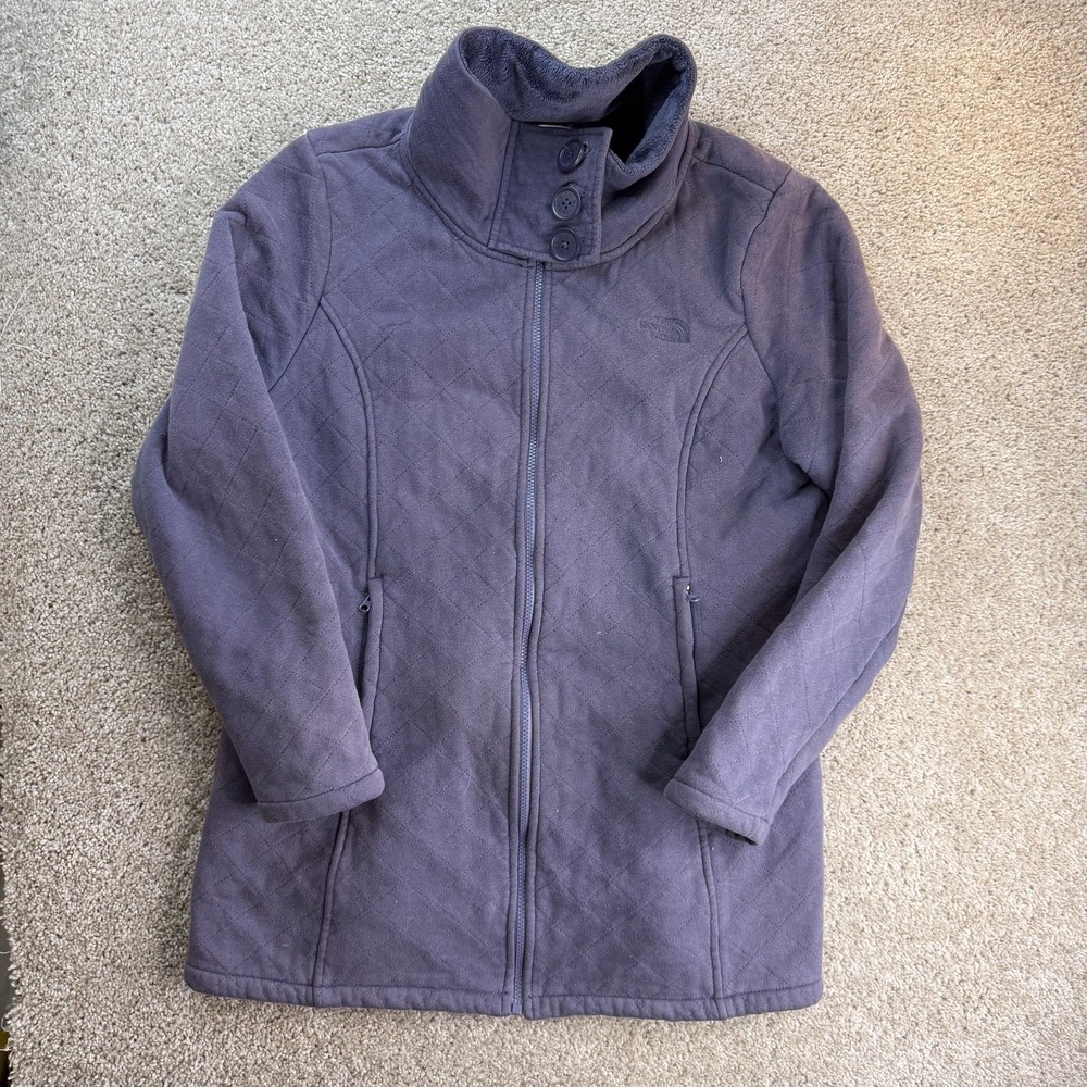 The North Face Jacket Womens 2XL Purple Quilted Fleece Lined Full Zip Collared